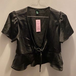 Black Wild Fable Tie Top NWT